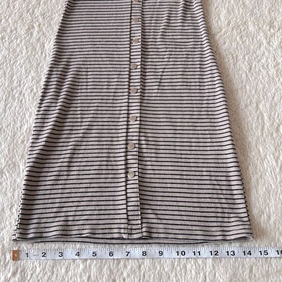 Hearts and Hips brown and tan button up striped dress size small - Picture 14 of 16